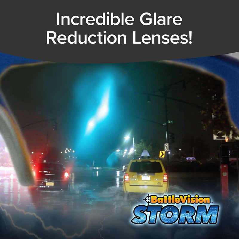 BattleVision Storm Glare-Reduction Glasses by BulbHead, See Clearly During Bad Weather Day or Night, Great for ALL Weather Conditions, Optimize Light & Block Blue Rays, Unisex Design, 2 Pairs - NewNest Australia