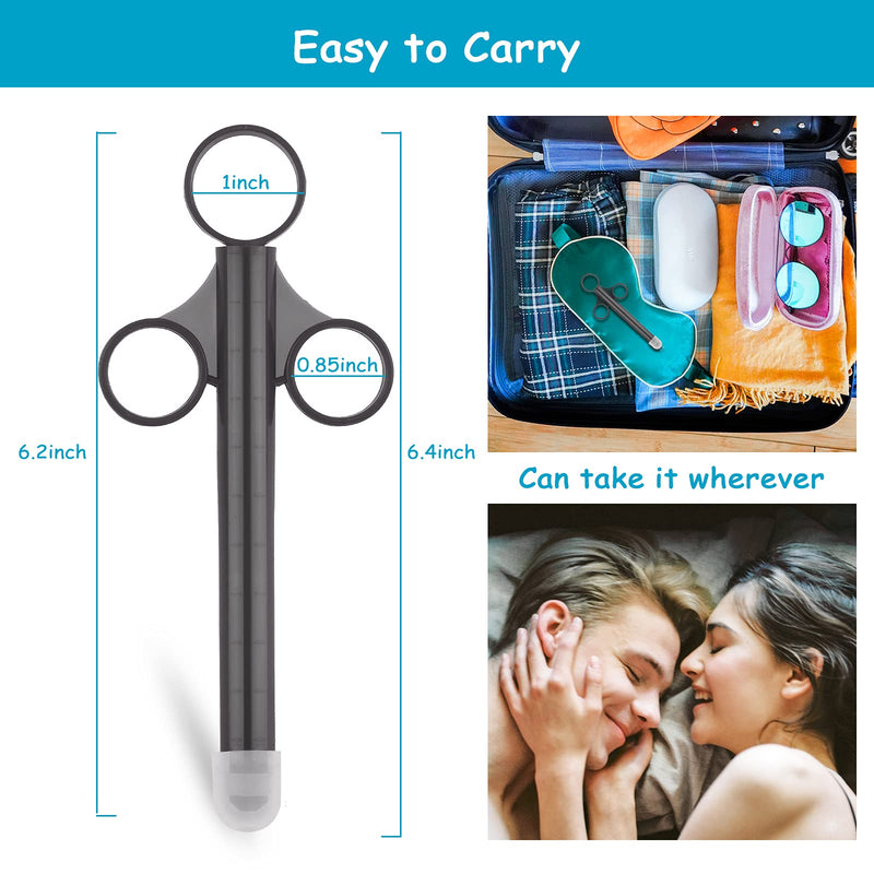 ANGCURE Lube Applicator Syringes, Lubricant Tube Shooter with Smooth Rounded Cap for Men, Women & Couples, Reusable, Easy Use & Clean [10ml Scales][Gray & Gray] - NewNest Australia