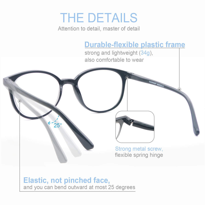 MODFANS (4 pack) reading glasses 1.5 round men women, good glasses, high quality, fashion, comfortable, great reading aid, for women +1.50 4 mixed colors - NewNest Australia