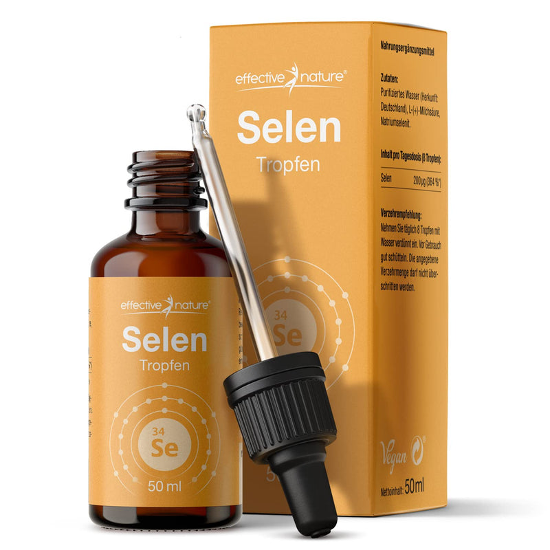 effective nature - High-dose selenium drops - 50 ml - Very good bioavailability - Alcohol-free, vegan - Produced in Germany - Selenium contributes to normal thyroid function - NewNest Australia