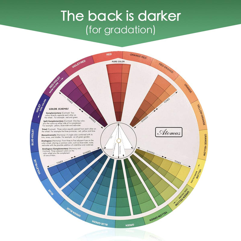 Creative Color Wheel, Paint Mixing Learning Guide Art Class Teaching Tool for Makeup Blending Board Chart Color Mixed Guide Mix Colours (9.25inch) - NewNest Australia