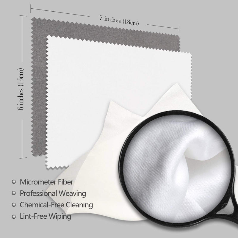 AAwipes Eyeglasses Cleaning Cloth Microfiber Cleaning Cloths 30 Pack for Cleaning Glasses, Lenses, Phones, Screens, Camera,Silverware, Any Other Delicate Surfaces (6"x7", 10 White + 20 Dark Grey) - NewNest Australia