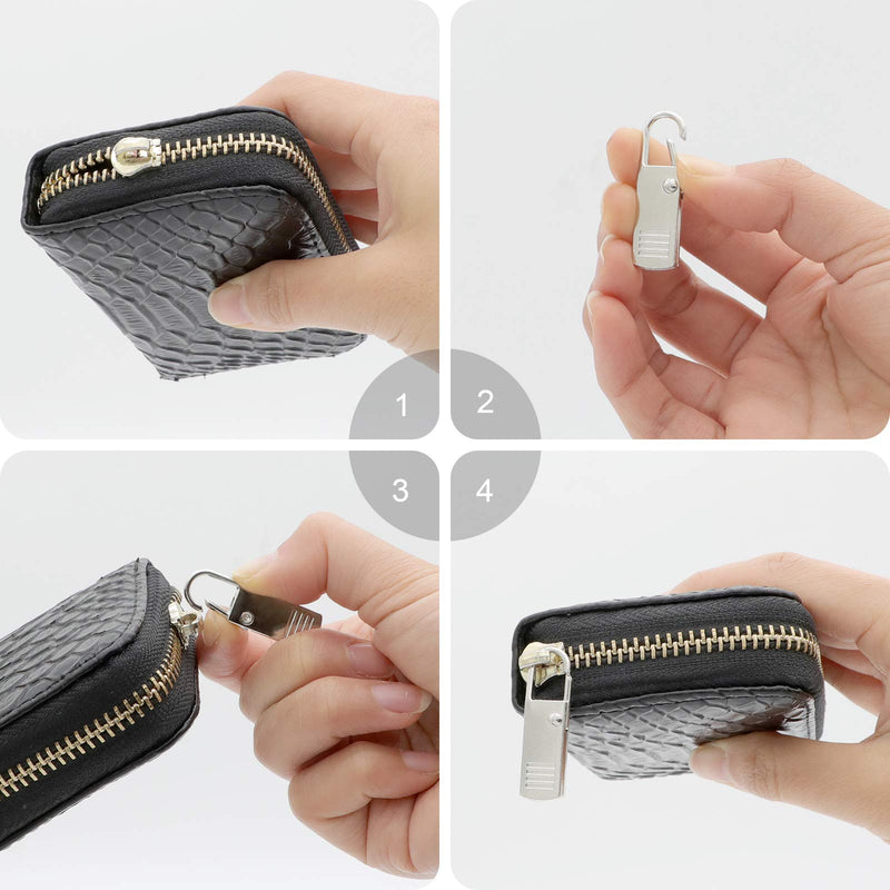 Zipper Pull Replacement, FENGWANGLI 8 Pieces Detachable Zipper Pull Tab Repair Kit for Luggage Clothing Jackets Backpacks Boots Purse Coat, 4 Colors(Silver, Black, Steel and Gold) Rectangle Zipper Pull - NewNest Australia