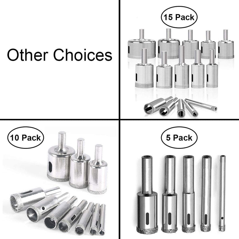 Glass Drill Bit Set, 5 pcs Diamond Drill Bits Glass Hole Saw Bottle Extractor Remover Tool for Ceramics, Porcelain, Ceramic Tile 4-12mm - NewNest Australia