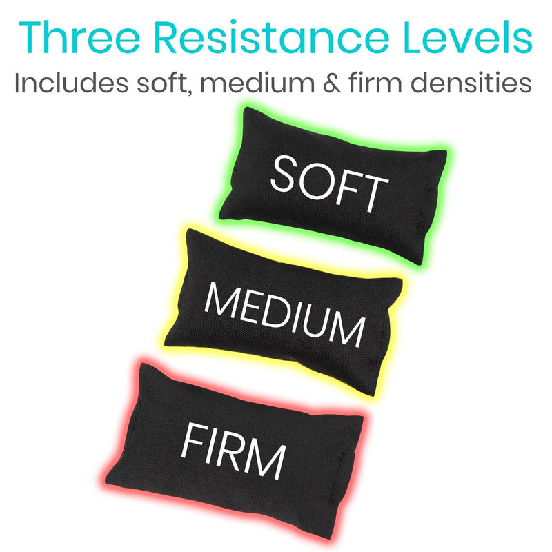 Vive Palm Grip Protector (3 Pack) - Hand and Finger Contracture Cushions - for Arthritis, Skin Breakdown, Exercise Strength - Comfortable Elastic Band Sized for Men and Women - Stroke Patient Rehab Black - NewNest Australia