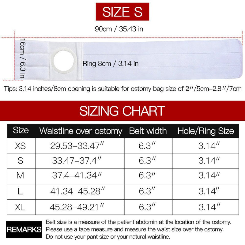 Men Or Women Medical Ostomy Belt Ostomy Hernia Support Belt Abdominal Stoma Binder Brace Abdomen Band Stoma Support (Hole 3.14") for Colostomy Patients to Prevent Parastomal Hernia Stoma Opening (XS) XS - NewNest Australia
