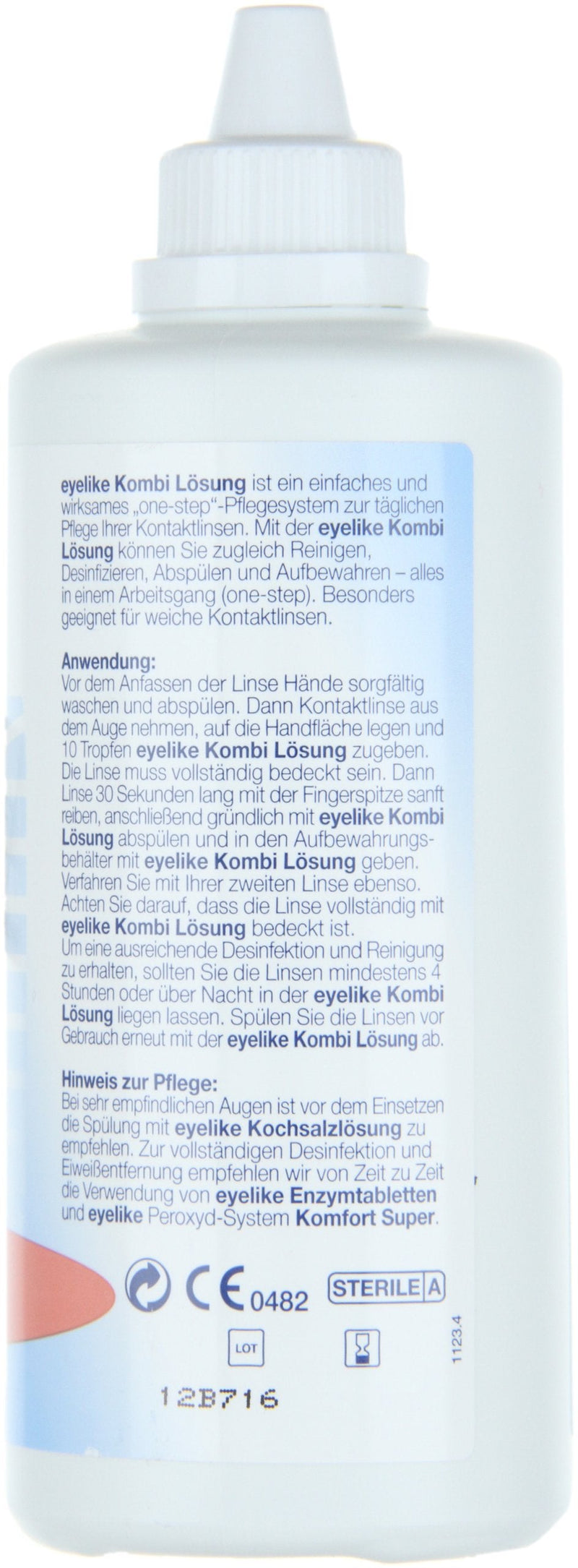 Eyelike combination solution - one-step care system - ideal for cleaning, disinfecting and storing soft contact lenses - 360 ml 360 ml (pack of 1) - NewNest Australia