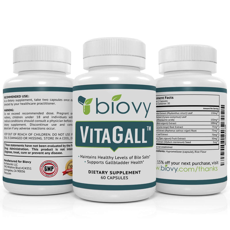 VitaGall™ - Gallbladder Health Supplement by Biovy™ - Natural Gallbladder Cleanse with Chanca Piedra and Artichoke Extract - Gallbladder Formula for Healthy Digestive System, Gallbladder and Liver - NewNest Australia