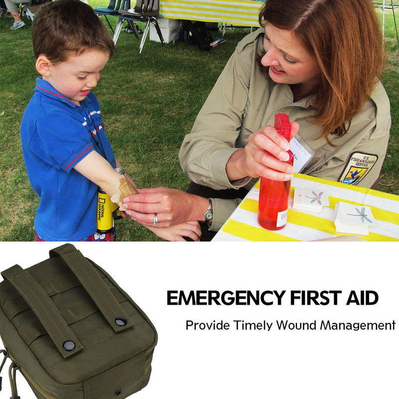 First Aid Medical Bag, First Aid Pouch Emergency Survival Kit Outdoor Backpack Molle Bag For Home Car Hunting Workplace Camping Travel 1000D Oxford Fabric (Army Green) - NewNest Australia