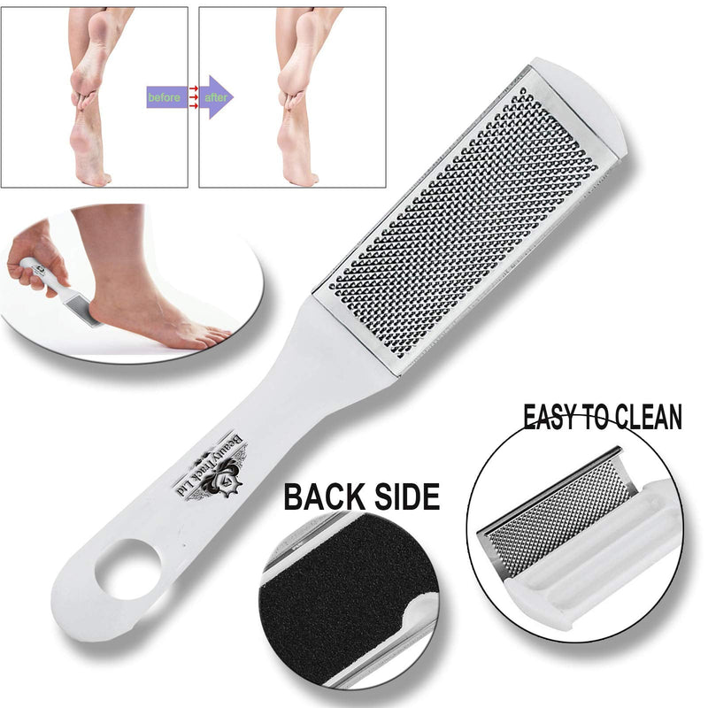 Pack of 3 Files Double Sided Professional Foot File Rasp Hard Dead Skin Remover Pedicure Skin Grater Remove Calloused Dry Rough Dead Skin Feet Soft Smooth (White Foot Files) White Foot Files - NewNest Australia
