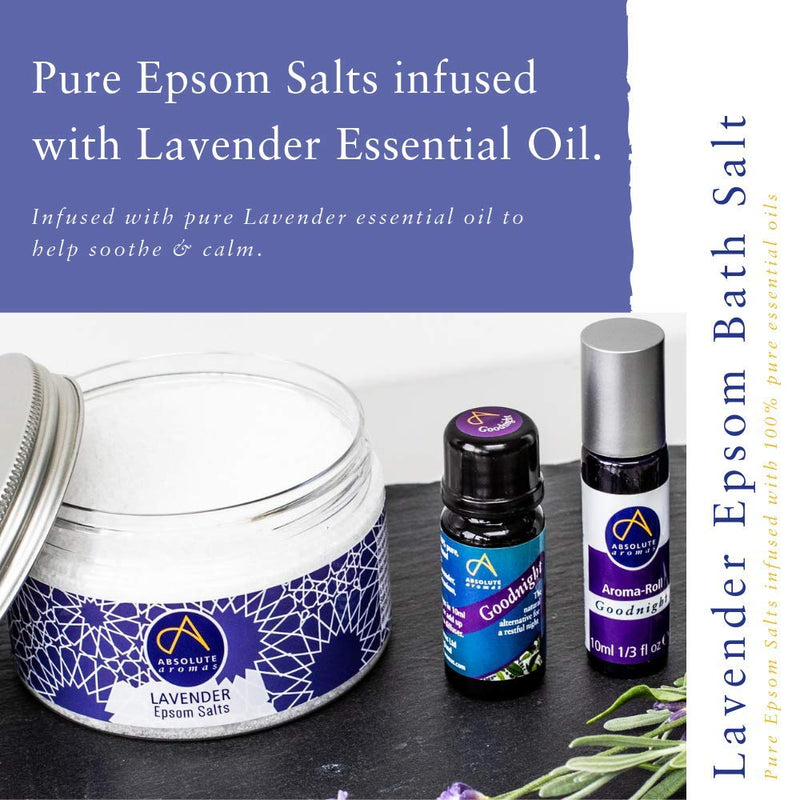 Absolute Aromas Lavender Epsom Bath Salts 300g- Magnesium Sulphate Infused with 100% Pure French Lavender Essential Oil - Soothe skin and Calm the senses. 300 g (Pack of 1) - NewNest Australia