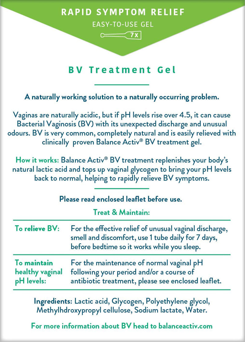 Balance Activ Gel | Bacterial Vaginosis Treatment for Women | Works Naturally to Rapidly Relieve Symptoms of Unpleasant Odour, Discomfort & Discharge Associated with BV - NewNest Australia