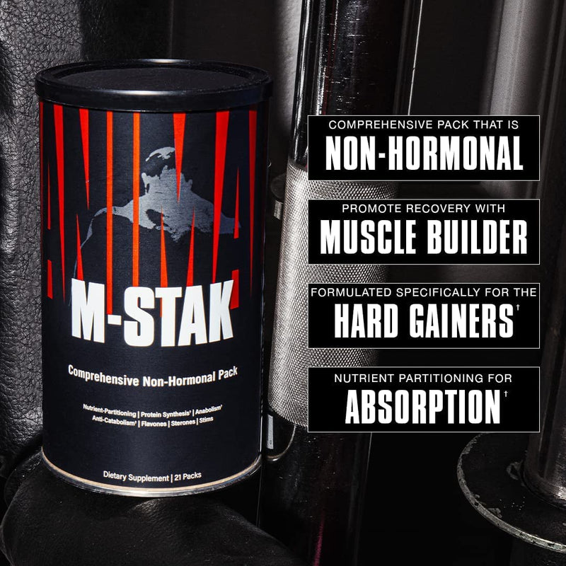 Universal Nutrition Animal M-Stak, Supports Muscle Building, Suitable For Hardgainers, Mass Gainer For Weight Gain, Strength Training, Dietary Supplements, 21 Packs + 2 Packs Free - NewNest Australia