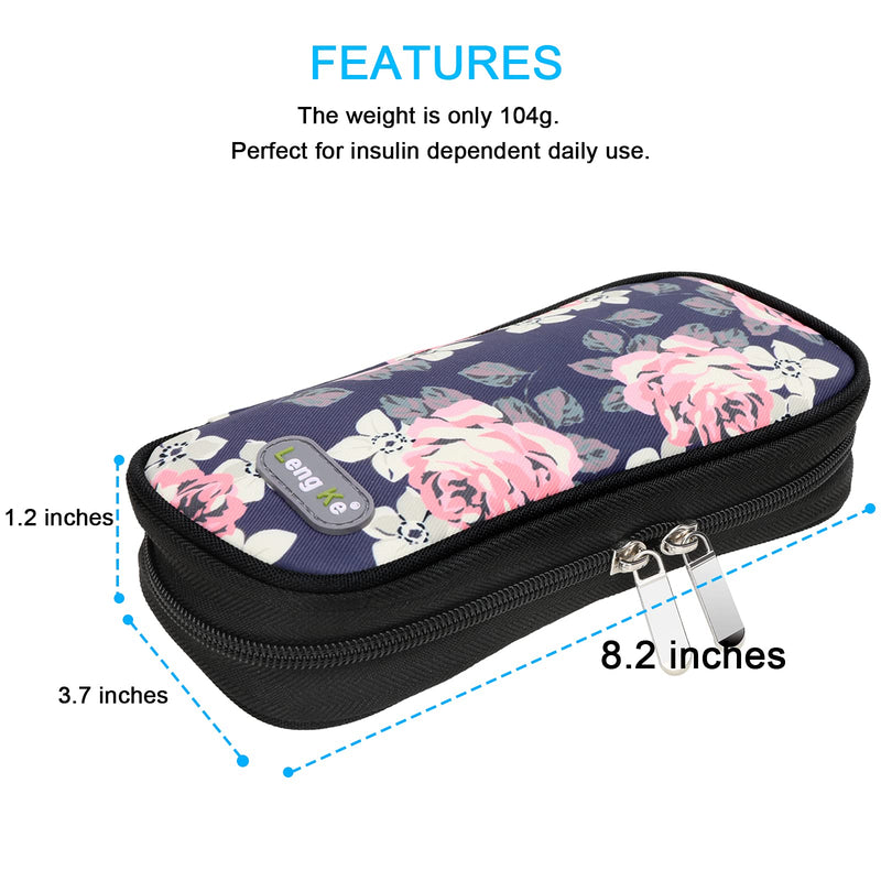 YOUSHARES Insulin Cooler Travel Case Diabetic Insulated Organizer Portable Cooling Bag for Insulin Pen and Medication Diabetic Supplies with 2 TSA Approved Ice Pack (Flower) A flower - NewNest Australia