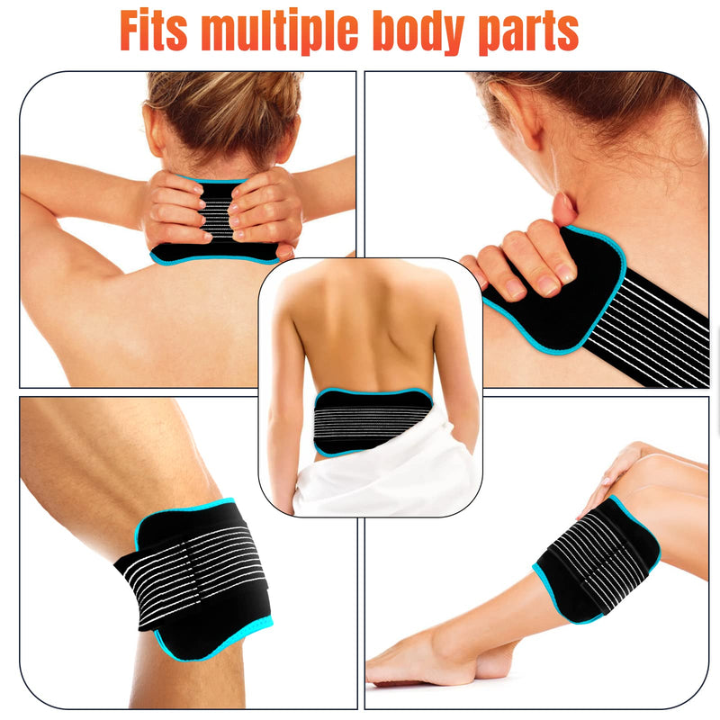 Ice Packs for Sports Injuries with Adjustable Wrap,Flexible No Leaked Gel Ice Pad Set for Pain Relief,Reusable Easy to Wear Hot Cold Compress Kit,Comfortable Cool Pack for Knee,Ankle,Hip,Back Pain - NewNest Australia