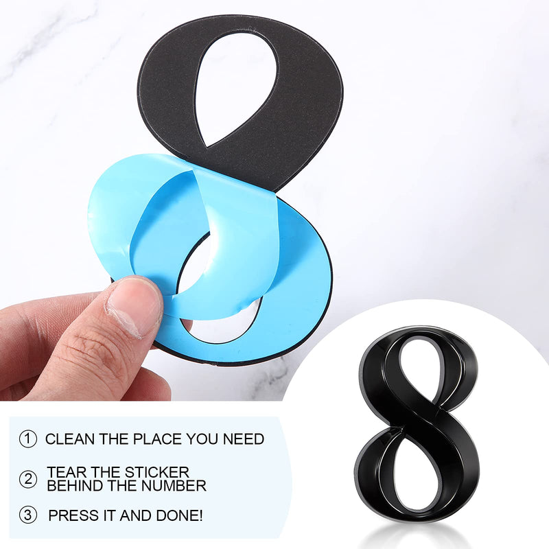 4 Inch House Numbers 3D Door Mailbox Numbers 0-9 Self Adhesive House Door Numbers House Street Address Numbers Stickers for House, Apartment, Office, Hotel Room, Mailbox Signs (4 x 2.5 Inches, Black) 4 x 2.5 Inches - NewNest Australia