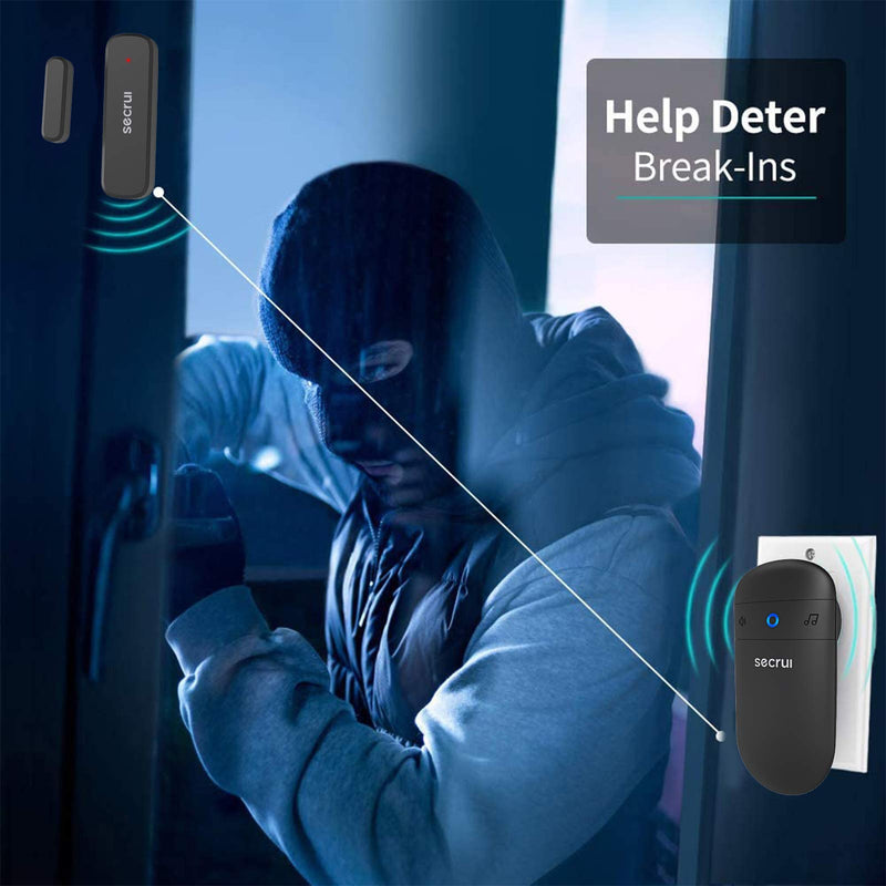 Door Chime – Door Entry Chime for Front Door – Wireless Door Sensor with 52 Chimes Flash Lights Adjustable Volume Levels – Door Ringer for Business/Office/Home Entry – Over 500ft Coverage Black - NewNest Australia