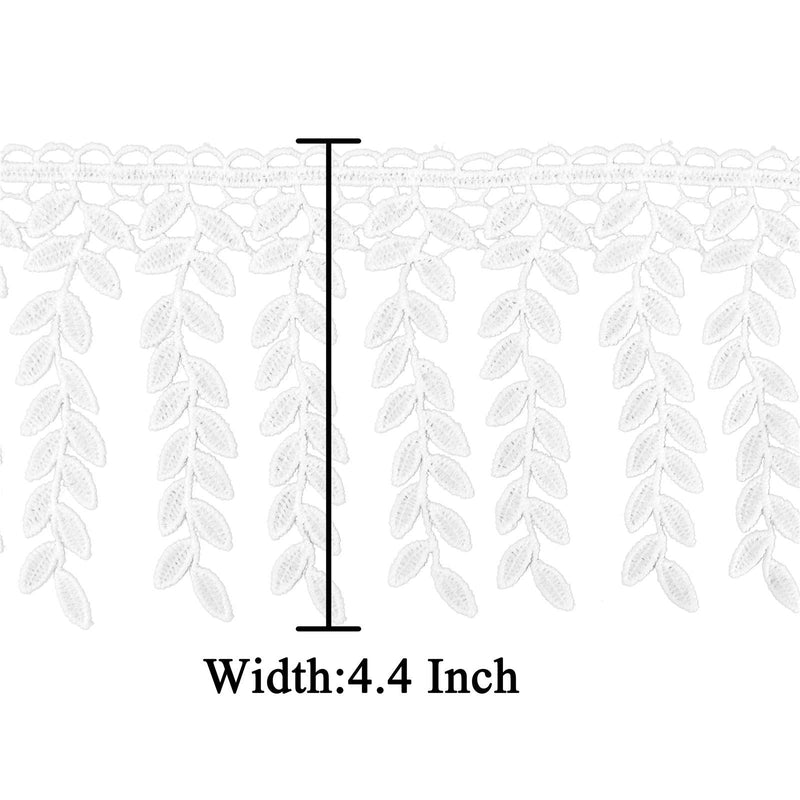White Lace Trim with Tassel, Sewing Fringe Tassel Trim, Crafts Decorative Trim, 5 Yards (White, Leaf Fringe) White, Leaf Fringe - NewNest Australia