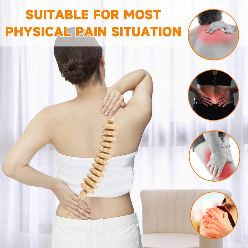 Wooden Massage Roller & Trigger Wooden Set, Massage Roller With Handle, Massage Sticks Trigger Point, Back Massagers Wood, Hand Massager Massage Aid For Legs Shoulders, Wood Therapy Massage Tools - NewNest Australia