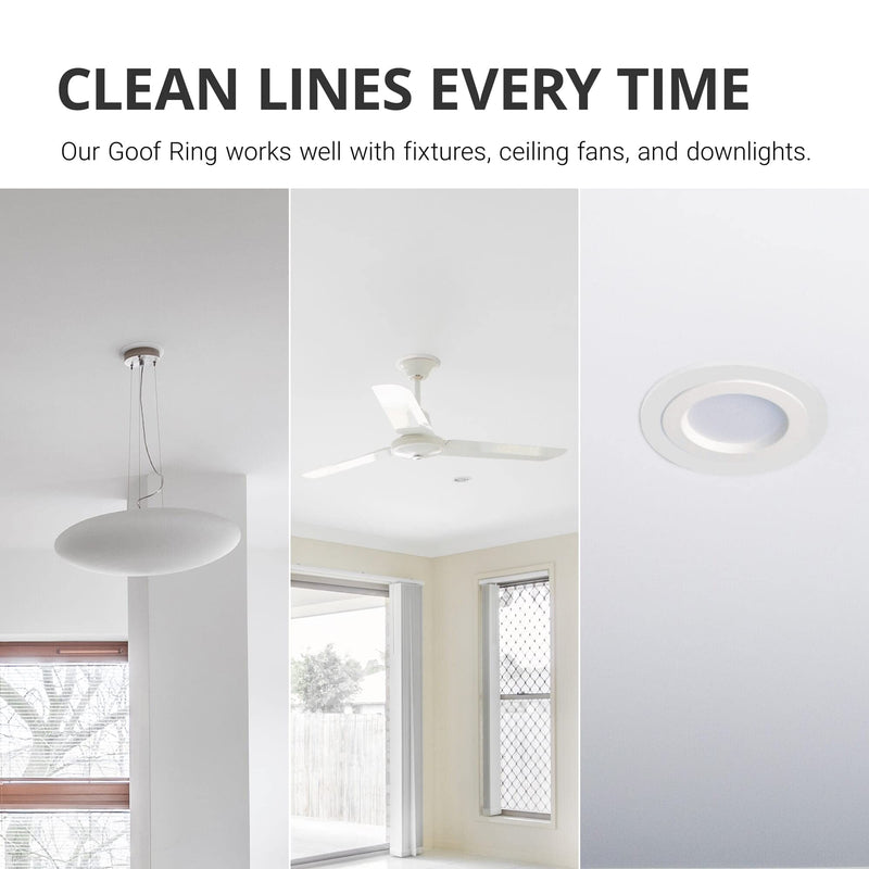 Sunco Lighting Goof Rings for 6 Inch Recessed Lights White Can Light Goof Trim Ring, Outer Diameter 8.6-inch, Inner Diameter 6.2-inch, Durable Plastic Design, Matte Finish, Flush Mount 6 Pack - NewNest Australia