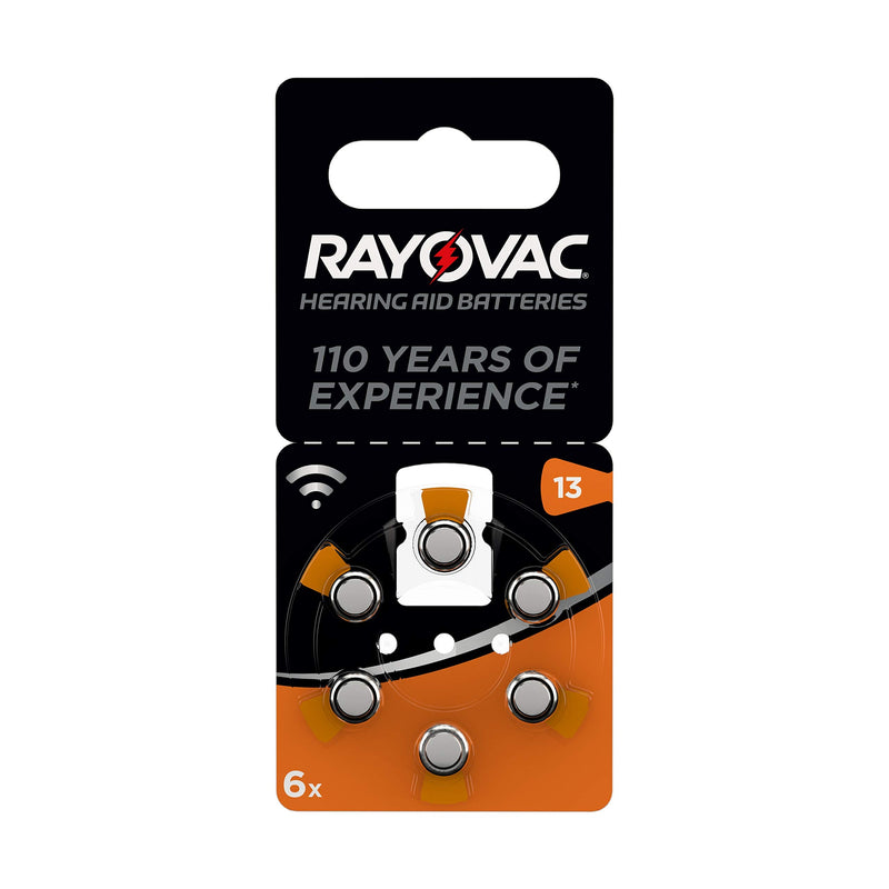 RAYOVAC hearing aid batteries, button cells for hearing aids, pack of 60, size 13 13 (orange) single - NewNest Australia