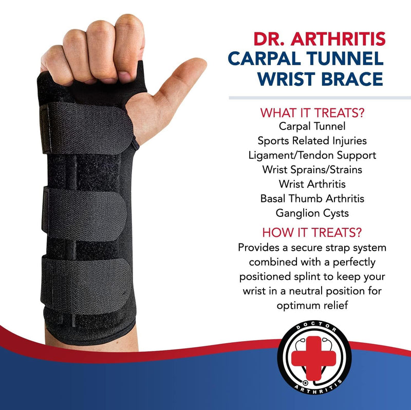 Doctor Developed Carpal Tunnel Night Wrist Brace & Wrist Support (with splint) & Doctor Written Handbook - Fully Adjustable (Pair (Right & Left) 2 Pack - Splint Support (R & L) - NewNest Australia