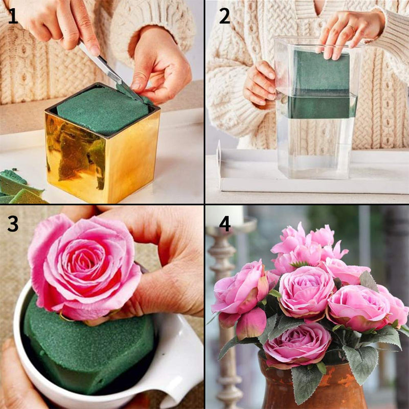 LOMIMOS 20PCS 3'' Round Floral Foam Bricks,Wet Florist Styrofoam Block Flower Arrangement Supplies for Craft Project 4*8cm - NewNest Australia