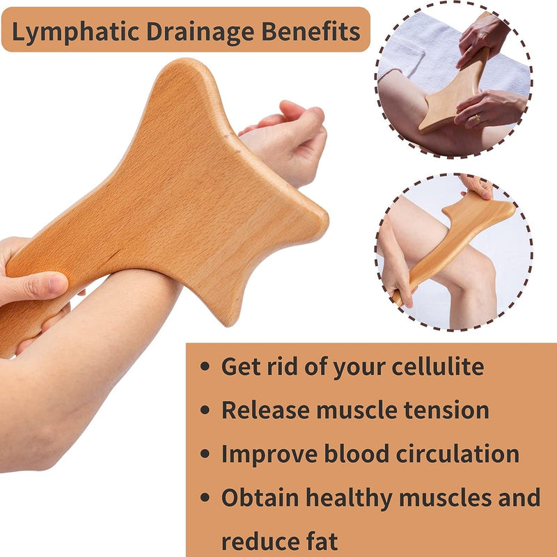Massage Paddle For Maderotherapy And Lymphatic Drainage, Gua Sha Lymphatic Drainage Massager Made Of Wood, Lymphatic Drainage Device, Massage Wood, Made Of Oiled Beech Wood - NewNest Australia