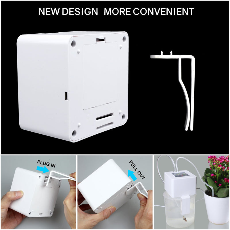 DIY Micro Automatic Drip Irrigation Kit,Houseplants Self Watering System with 30-Day Digital Programmable Water Timer 5V USB Power Operation for Indoor Potted Plants Vacation Plant Watering [Gen 4] White LCD display version - NewNest Australia