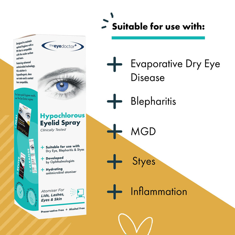 The Eye Doctor Hypochlorous Eyelid Cleansing Spray - Hypoallergenic Eye Spray For Dry Eyes, Blepharitis & Mgd - Preservative & Alcohol Free, Contact Lens Friendly, 100Ml - NewNest Australia