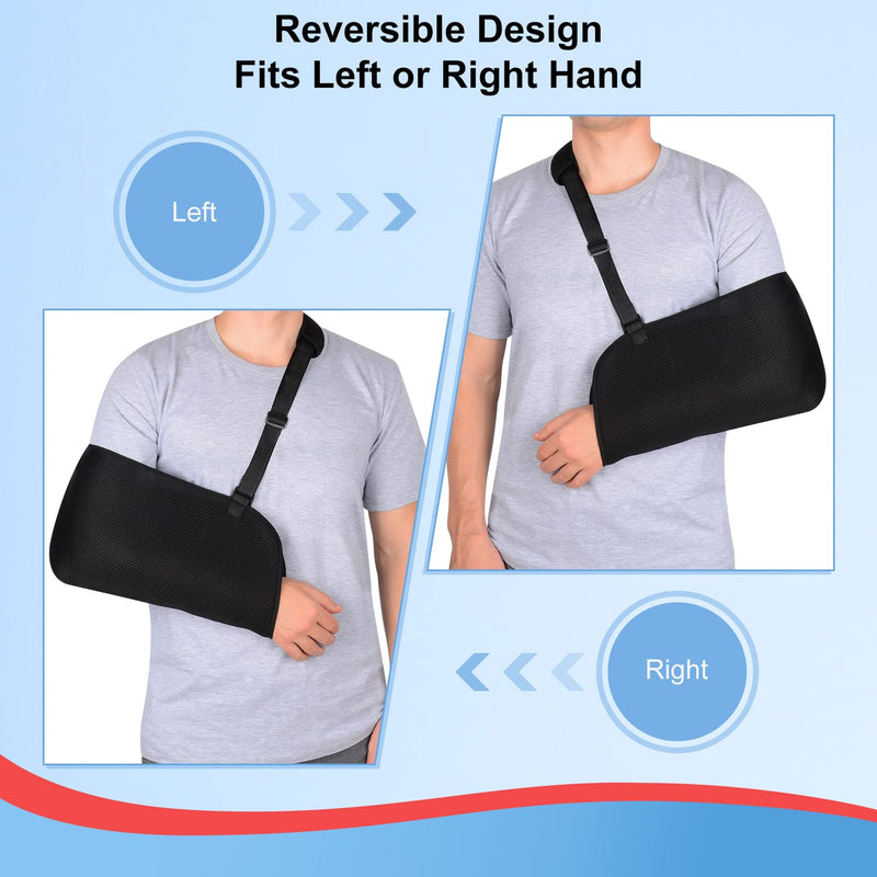 supregear Arm Sling, Adjustable Mesh Shoulder Immobilizer Arm Sling for Shower Breathable Medical Shoulder Elbow Support for Women Men, Fits Left/Right Arm, Black - NewNest Australia