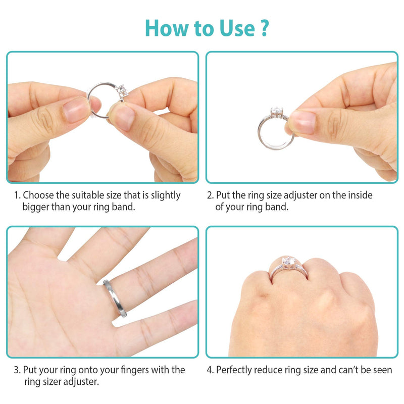 Invisible Ring Size Adjuster for Loose Rings Ring Adjuster Sizer Fit Any Rings Ring Guard Spacer (Clip-ON, 8 PCS) - NewNest Australia