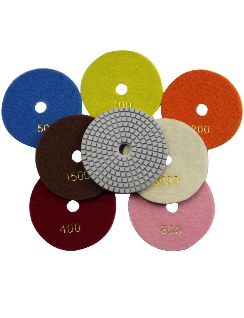 Konfor 3 inch Wet Diamond Polishing Pads to Polish Granite Stone Marble Concrete Travertine Terrazo - NewNest Australia
