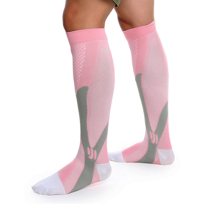 feifanshop Sports compression stockings, support stockings, travel stockings, knee socks, thrombosis stockings, compression stockings, compression socks for women and men, pink L/XL (EU 40-43) - NewNest Australia