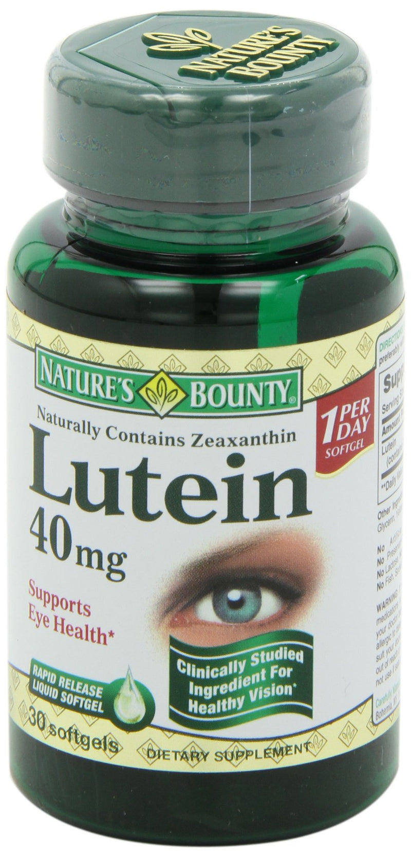 Nature's Bounty Lutein Pills, Eye Health Supplements and Vitamins, Support Vision Health, 40 mg, 30 Softgels - NewNest Australia