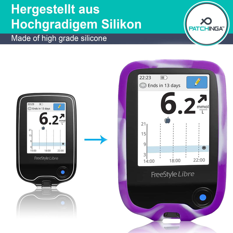 Case for Freestyle Libre 1 & 2 Soft Silicone Blood Glucose Monitor Shockproof Cover with Anti-Slip Function Protects Against Damage and Scratches Purple Dream - NewNest Australia