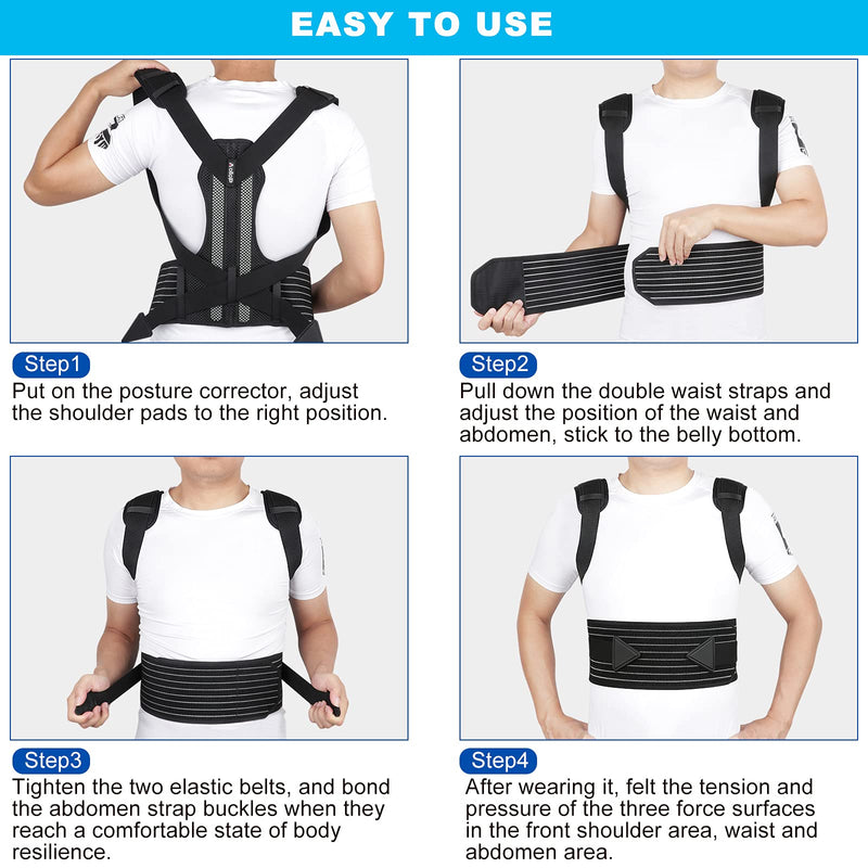 Aollop Posture Corrector Women and Men Spine Back Support Adjustable Back Brace for Improving Posture Providing Pain Relief from Neck Back Shoulder (Waist 27'- 51') Gifts for Women Men - NewNest Australia