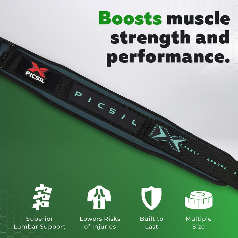Picsil Weight Lifting Belt, Lumbar Support, Excellent For Squats, Clean, Lung, Deadlift, Thrusters, Adjustable Belt With Space For Patches, Comfortable Waist - NewNest Australia