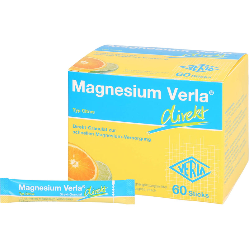 Verla-Pharm Arzneimittel GmbH & Co. KG Magnesium Verla Direct Citrus Direct Granules, Pack of 60 Orange Bags of 60 (Pack of 1) - NewNest Australia
