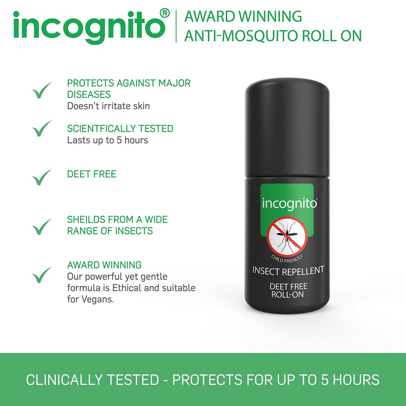 incognito anti mosquito bite pen 50 ml | Maximum effect, vegan, without DEET | Effectively protects against mosquitoes and other biting insects Anti-insect roll-on for adults and children - NewNest Australia