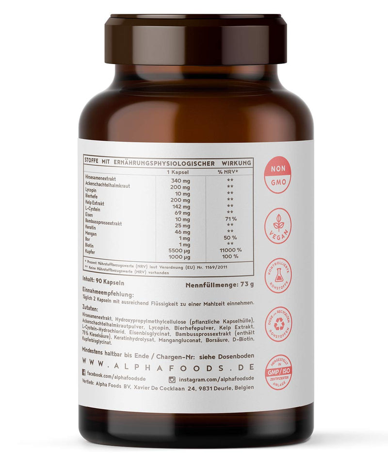 Perfect Hair - Super Hair - Biodynamic Approach For Healthy, Full And Powerful Eyebrows, Eyelashes - With Iron, Manganese, Biotin, Lycopene, Keratin And Multi-Silicon - 90 Vegan Capsules - NewNest Australia