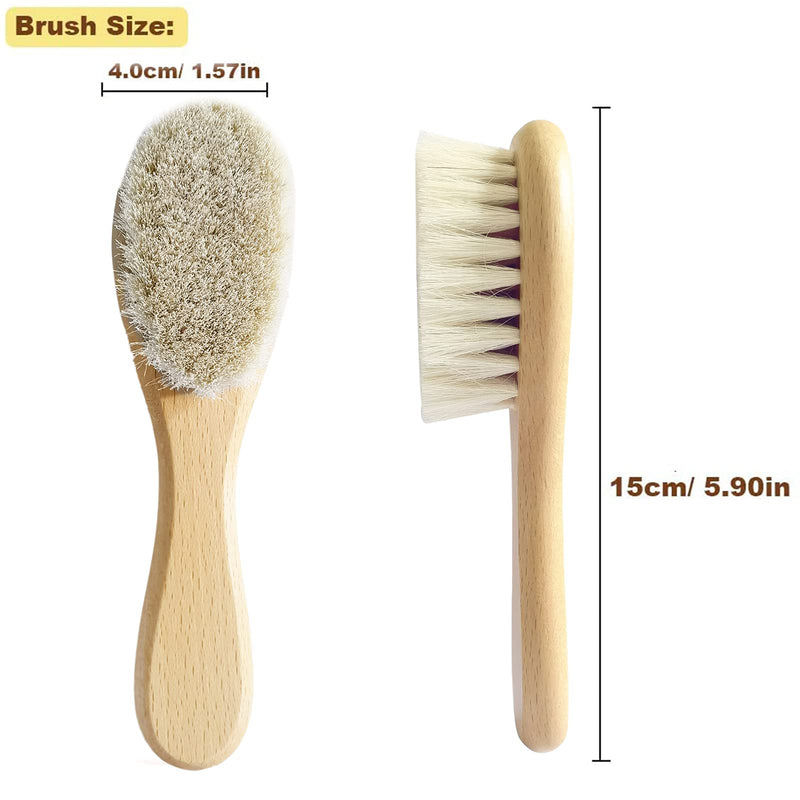 Molylove Baby Hair Brush with Wooden Handle and Super Soft Goat Bristles for Newborns & Toddlers - NewNest Australia