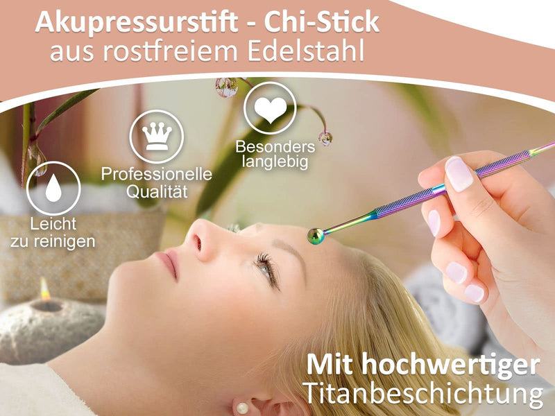 Instrumentsnrw Acupressure Pen Balls Diameter 6/9 Mm Stainless Steel Manual Hand Massage Device Acupuncture Pen Point Finder Meridian Pen Acupressure Pen Acupressure Pen (Titanium Rainbow) - NewNest Australia