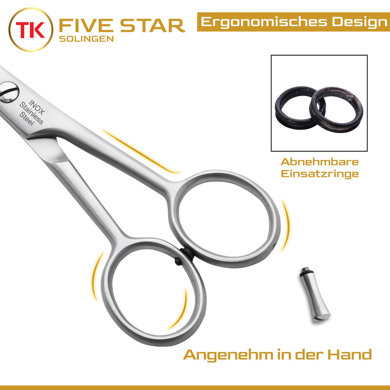 Five Star Solingen Signature Professional 6 inch extra sharp hairdressing scissors, hair scissors, beard scissors, hair cutting scissors, rust-proof for women, men, hairdressers and children for strong and fine hair - NewNest Australia