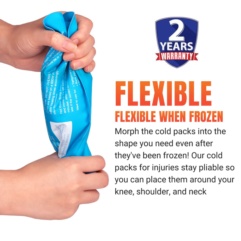 Ice Packs for Sports Injuries with Adjustable Wrap,Flexible No Leaked Gel Ice Pad Set for Pain Relief,Reusable Easy to Wear Hot Cold Compress Kit,Comfortable Cool Pack for Knee,Ankle,Hip,Back Pain - NewNest Australia
