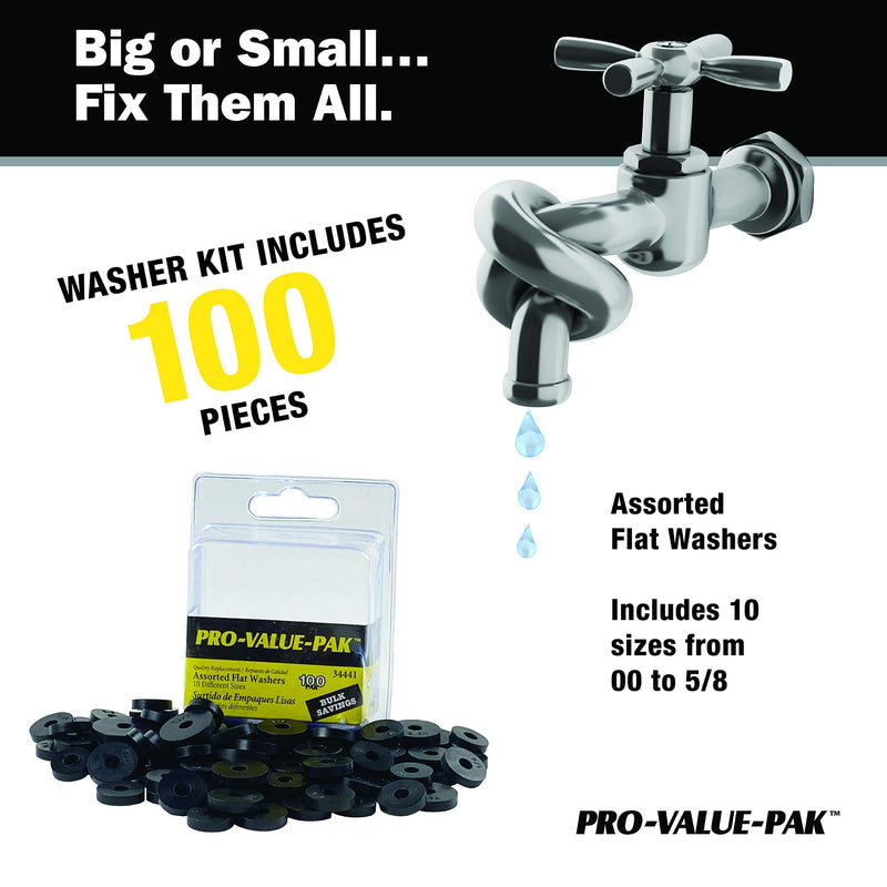 DANCO Assorted Flat Washer PRO Set, Black, 100-Piece (34441) - NewNest Australia