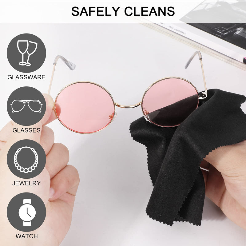 Hifot Microfiber Cleaning Cloth 12 Pack, Glasses Cleaning Cloth for Eyeglasses, Spectacles, Sunglasses, Camera Lenses, iPad, Tablets, Phones, LCD Screens and Other Delicate Surfaces Grey&black - NewNest Australia