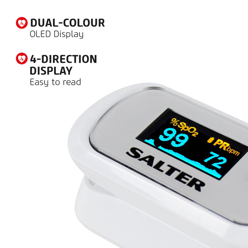 Salter PX-100-EU OxyWatch, Fingertip Pulse Oximeter, Quick Measure, Light and Compact, Portable, Easy to Use, Automatic Power Off, Low Power Consumption, LED Display, Accurate/Fast, 2 Year Guarantee - NewNest Australia