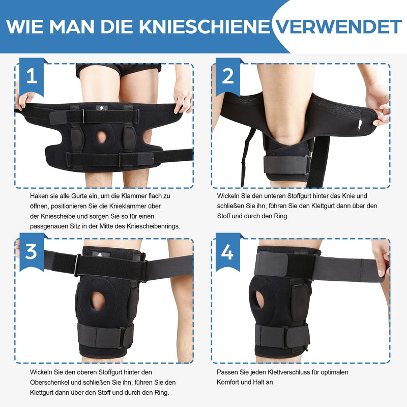 Neenca Knee Support With Hinge, Knee Support For Men & Women, Open Patella Knee Pad For Knee Pain, Swollen Meniscus Tear, Arthritis, Joint Pain Relief, Acl, Pcl, Mcl, Recovery 056 - NewNest Australia