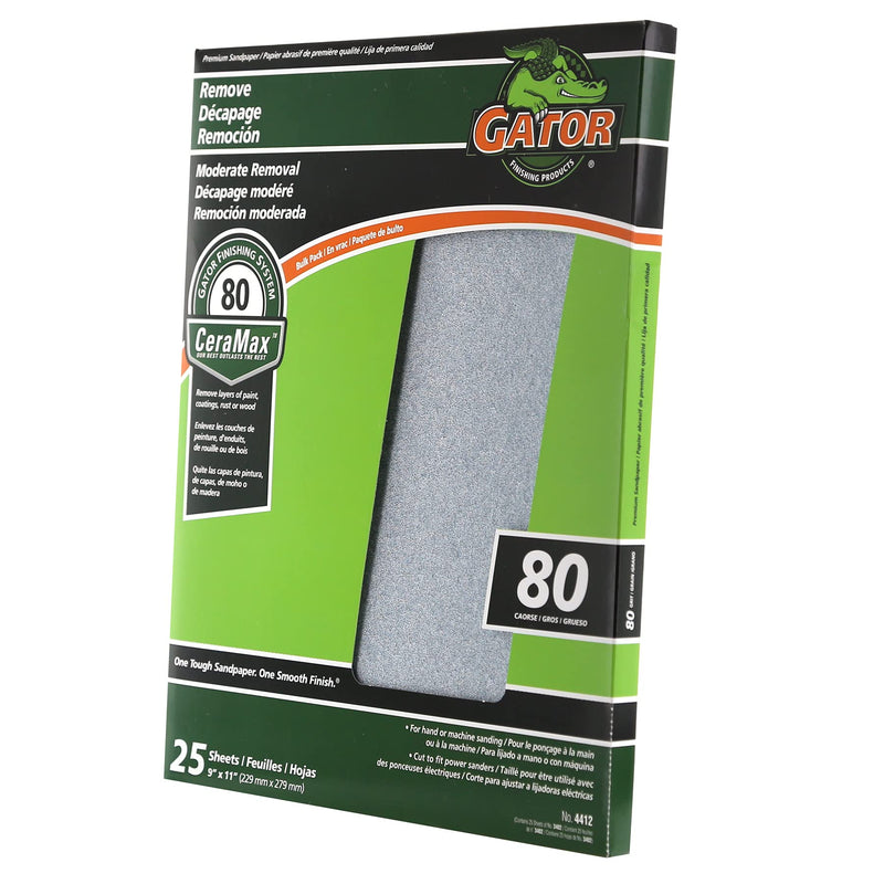 Ali Industries 4412 CeraMax 9" x 11" Ceramic Sanding Sheets, 80 Grit, Green - NewNest Australia